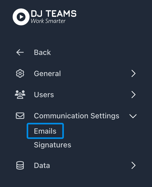 Emails Tab