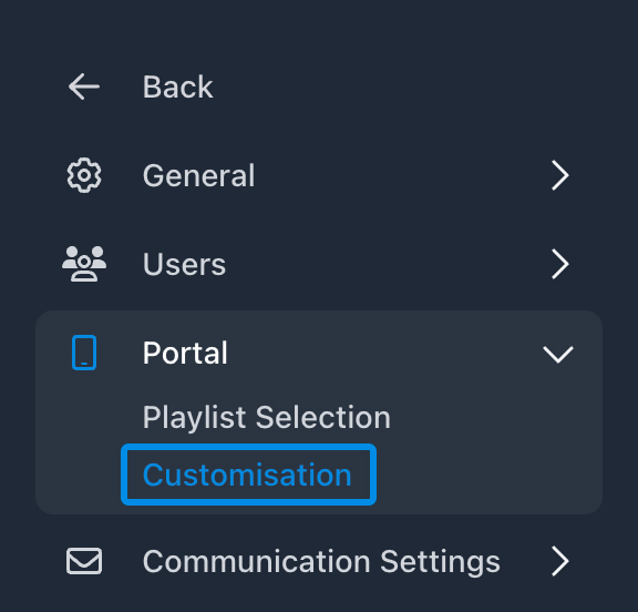 Customisation Page